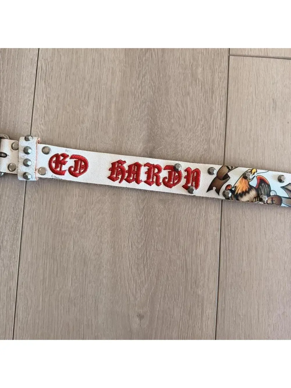 Ed Hardy Men's White and Multi Belt